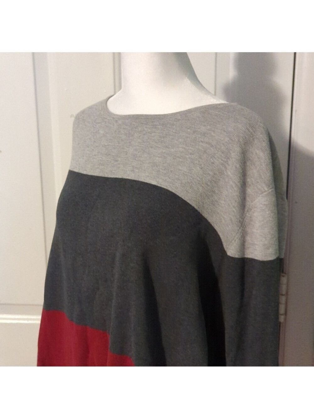 Liz Claiborne Sweater Striped Long Sleeve 2X Holidays Cozy Winter Skiing - Picture 2 of 10